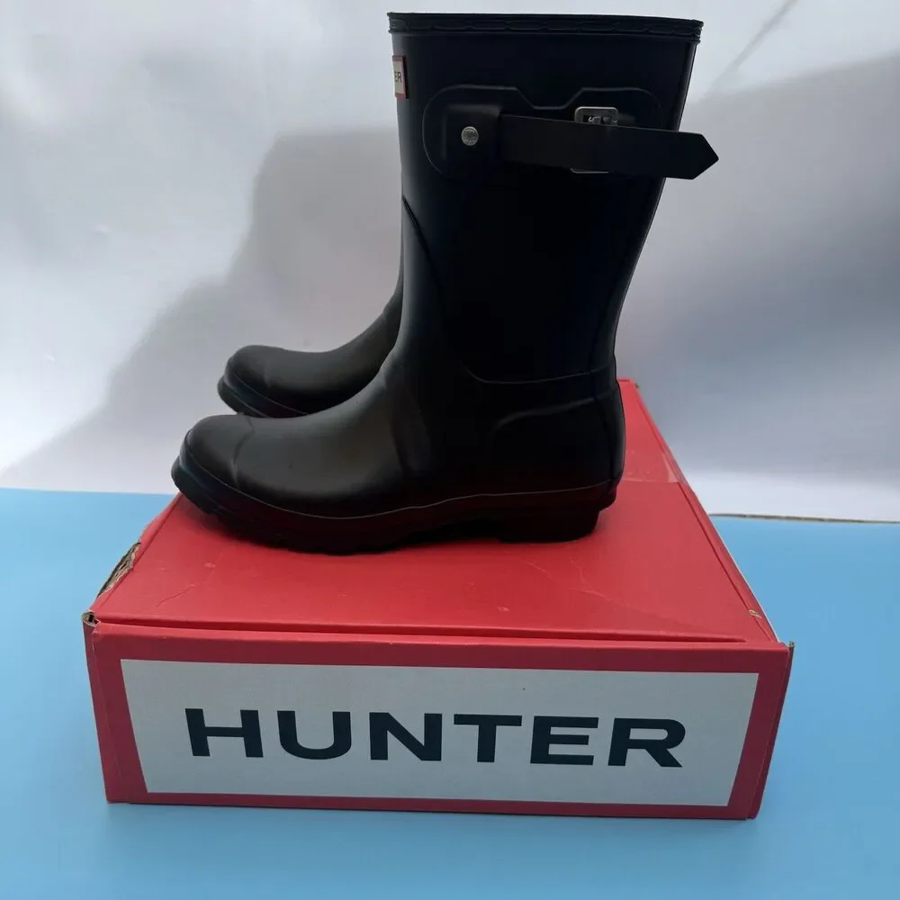 Hunter Women's Black Original Short Rain Boots Winter Waterproof Boots Sz 7